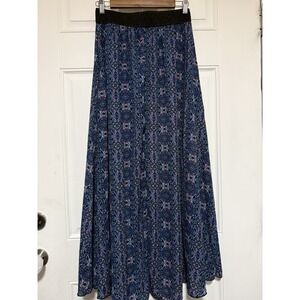 Lularoe Size Small Lucy Maxi Skirt Blue Floral Pattern